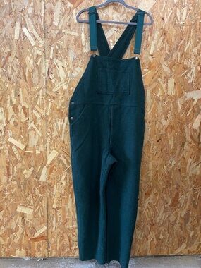 Vintage Dark Green Women's Denim Overalls